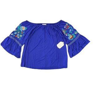 NWT Altar'd State Purple/Blue Boho Festival Embroidered Top - SIZE MEDIUM